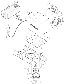 Engine Mount Diagram and Parts List for 385011X50B 2003 Briggs and Stratton Lawn Tractor
